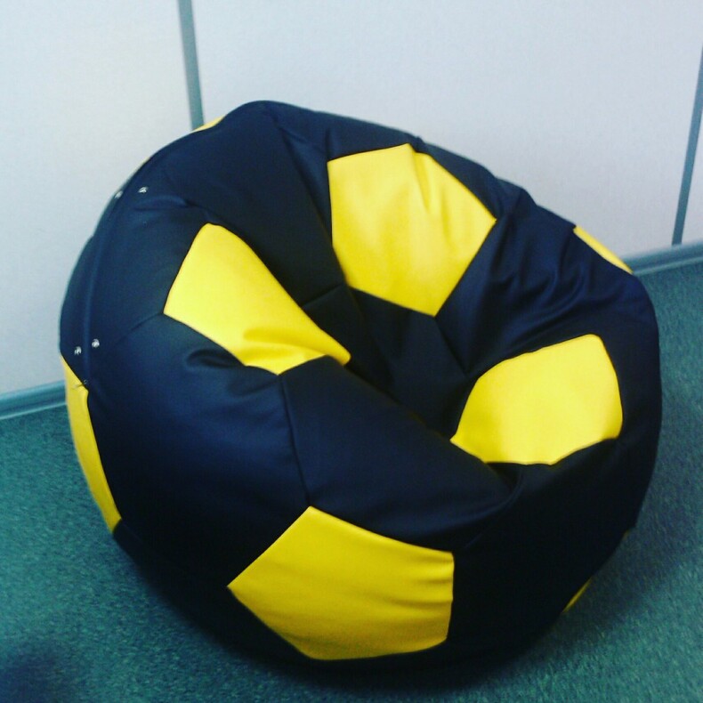 Кресло-мяч, эко кожа (желтый/черный)